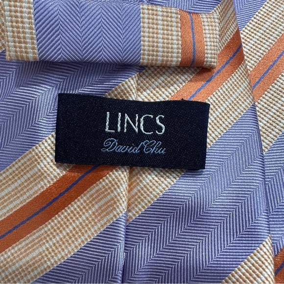 Lincs David Chu 100% silk necktie, made in Italy, spring colors - Picture 2 of 6